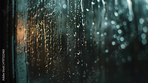 rain drops on window photo