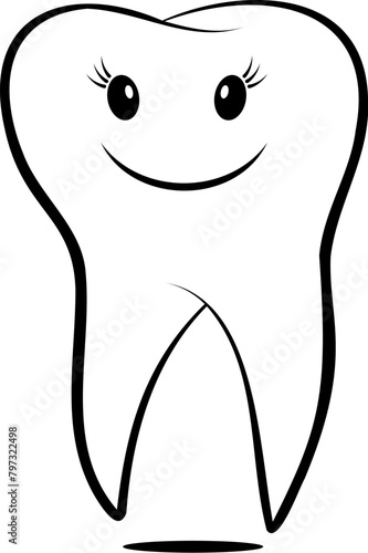 Cute tooth flat vector icon for design template. simple tooth icon on white plain background.