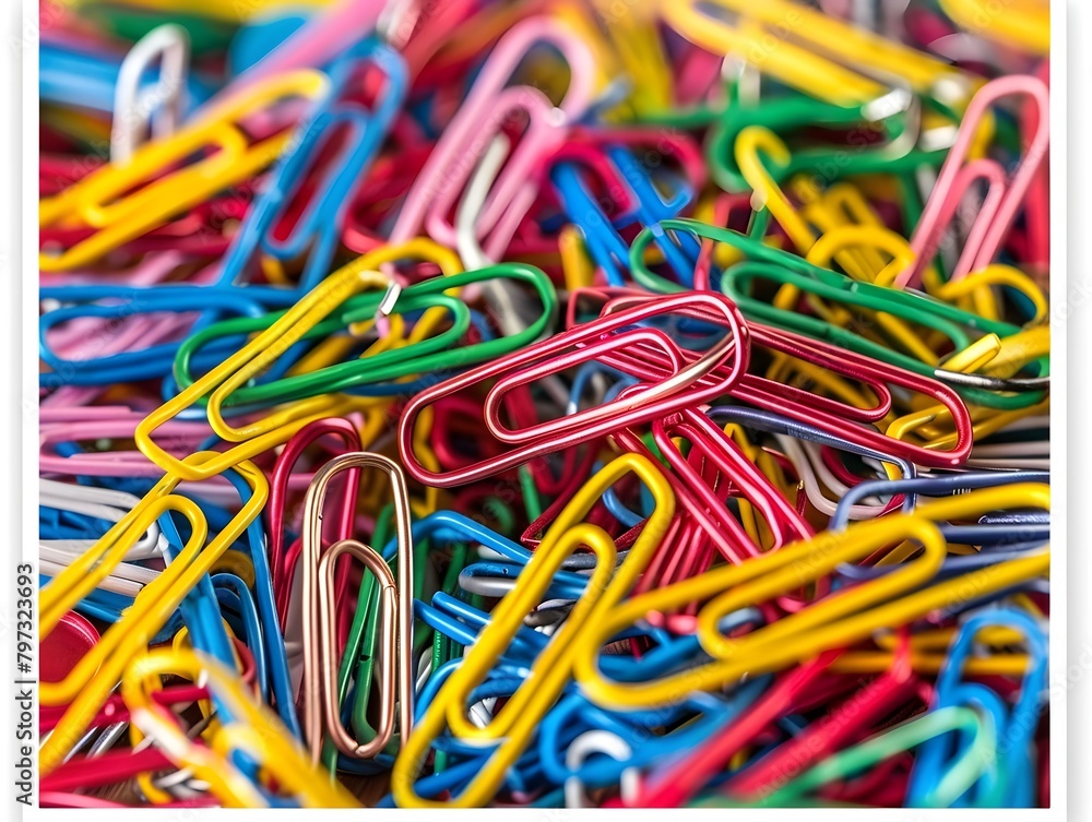 Vibrant Collection of Paper Clips and Binder Clips Showcasing Organizational Benefits Vibrant Collection of Paper Clips and Binder Clips Showcasing Organizational Benefits