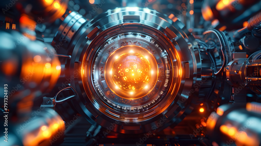 Highly Detailed Rendering of a Fusion Reactor Powering Renewable Energy Solution Highly Detailed Rendering of a Fusion Reactor Powering Renewable Energy Solution