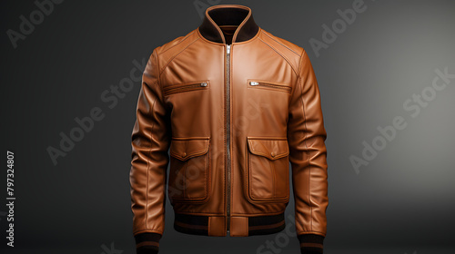 Leather jacket fashion icon 3d photo