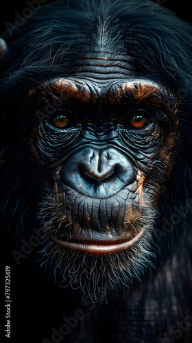 Intense Close-up Portrait of an Endangered Primate Species Amidst Selective Breeding Challenges
