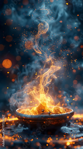 Mesmerizing Arcane Enchantment:A Captivating Cauldron's Cosmic Glow