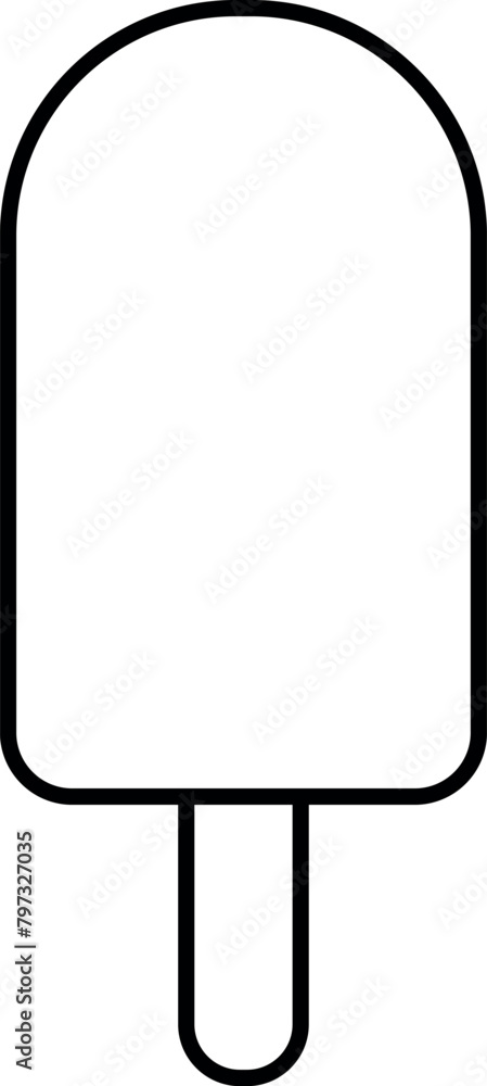 Flat Black Outline Ice Cream Icon