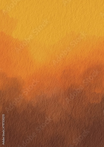 abstract brush stroke yellow, orange, red and brown grunge background illustration for deoration on autumn , evening times and hot temperatures concept. photo