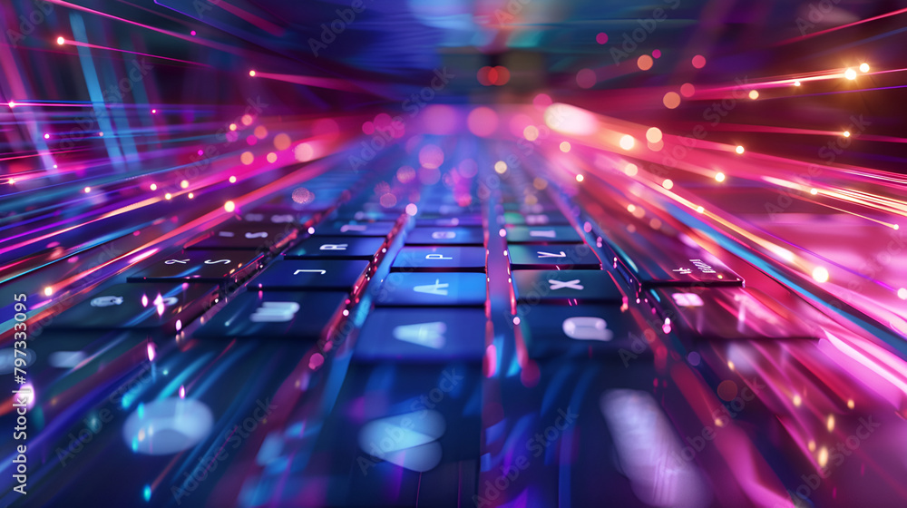 Digital abstraction: pixels in the form of objects form an abstract ...