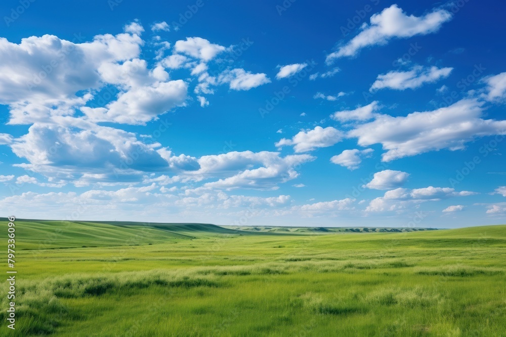Panoramic grassland landscape sky outdoors horizon.