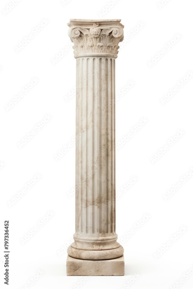 Roman pillar architecture column white background. Roman pillar architecture column white background.