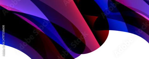 A closeup of an automotive lighting design featuring a purple and azure wave on a white background, giving a vibrant and stylish look to the hood of a car