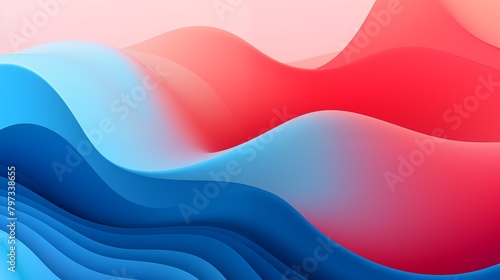 an abstract 3D image of digital waves in shades of Pink, Blue and purple - wave illustration.