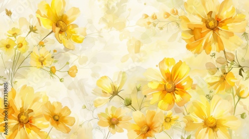 Yellow flower background vector illustration