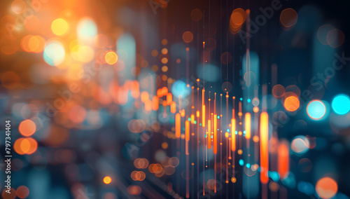 Candle stick graph chart of stock market investment trading background