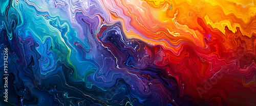 Cascading waves of vibrant hues ripple and pulse, evoking a sense of wonder and awe with their fluid movement.