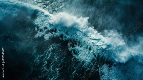 Aerial photography of a stormy atmospheric coastline