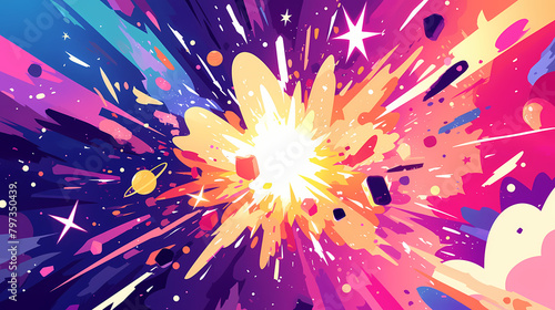 illustration of a colorful explosion 