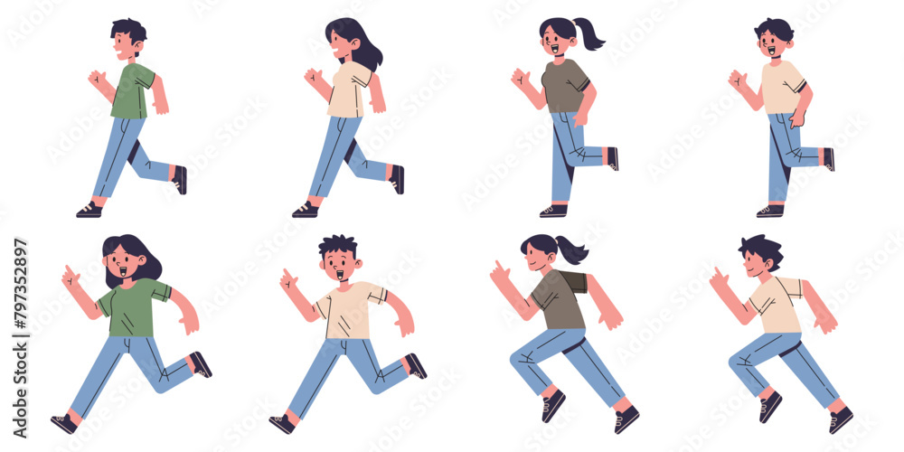 People Running Illustration People Running Illustration