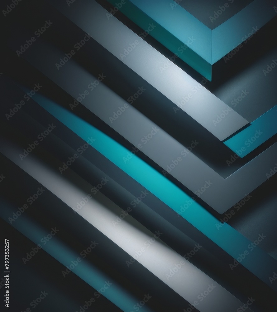 Obraz premium A sleek and modern background with geometric patterns in shades of blue, grey, black, and silver. 