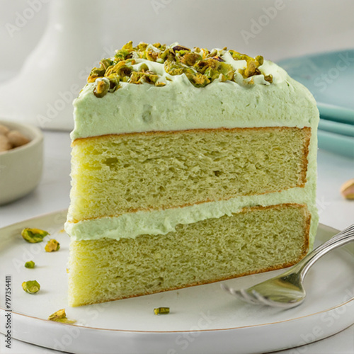 piece of pistachio cake