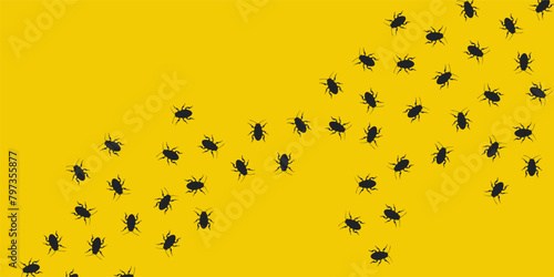 cockroach silhouette illustration. design for banner, poster, social media, web.