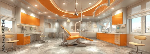 Interior of a modern dentistry office photo