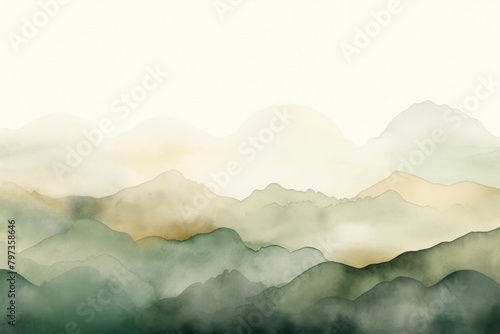 Green mountain backgrounds nature fog.