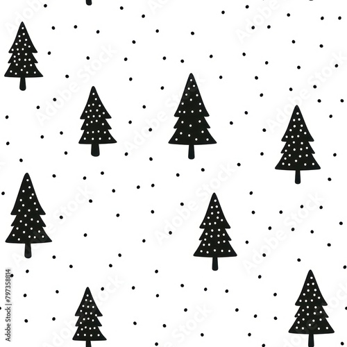 Christmas tree backgrounds pattern winter. © Rawpixel.com