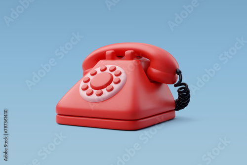 3d Vector Phone with tube, Hotel reception and room service banner, Hotel booking concept.