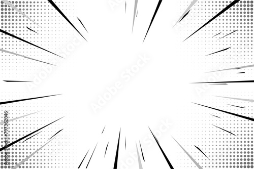 BLACK AND WHITE COMIC ZOOM BACKGROUND VECTOR FREE