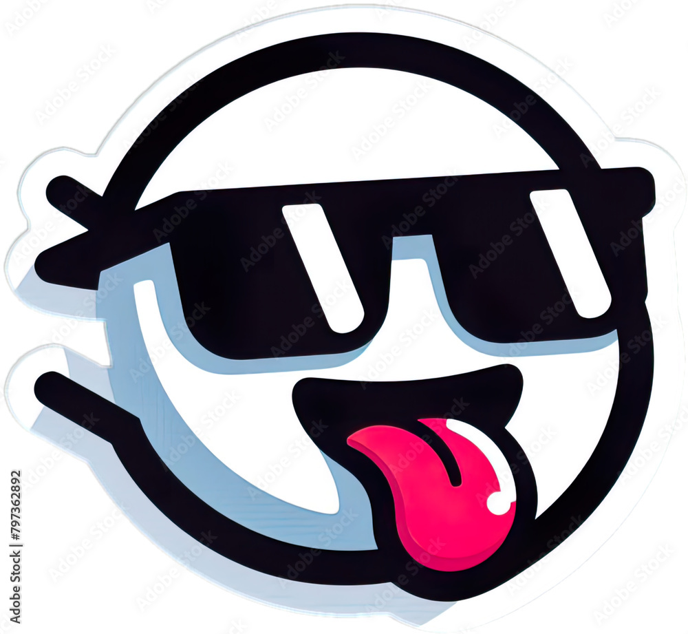 Eine minimalistische coole Vektor-Comicfigur als Sticker Eine minimalistische coole Vektor-Comicfigur als Sticker