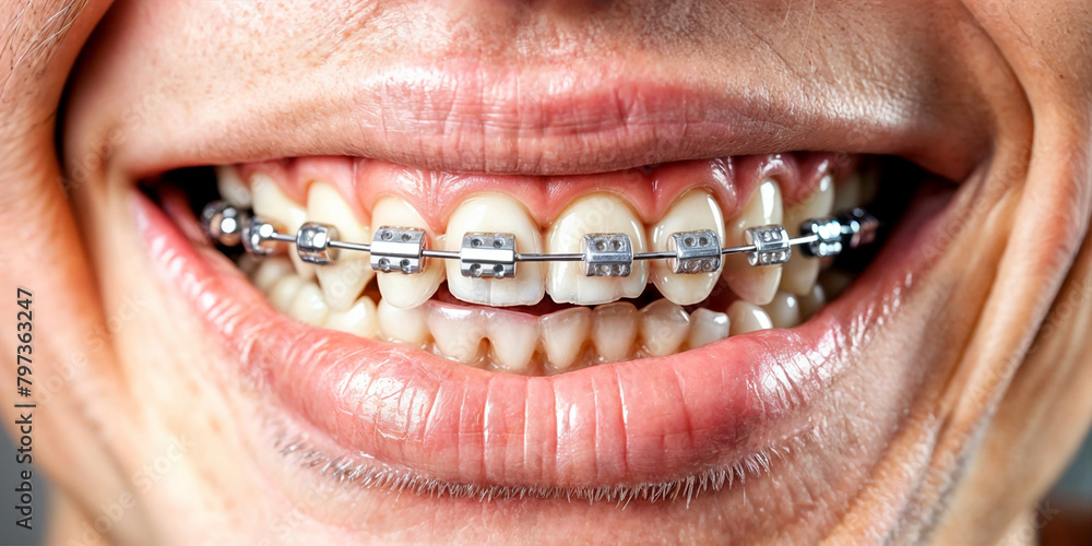 Obraz premium braces on child's teeth