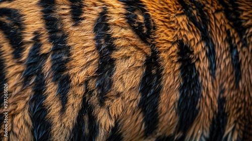 Abstract tiger fur background. The texture of the fur  natural or artificial.