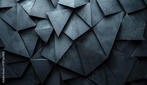  Dark gray background with triangular shapes, creating an abstract and futuristic design. Created with Ai