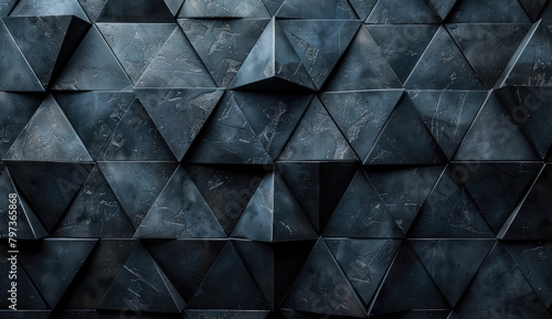 Abstract black geometric background with triangles and shapes. Background for design, presentation or packaging. Created with Ai