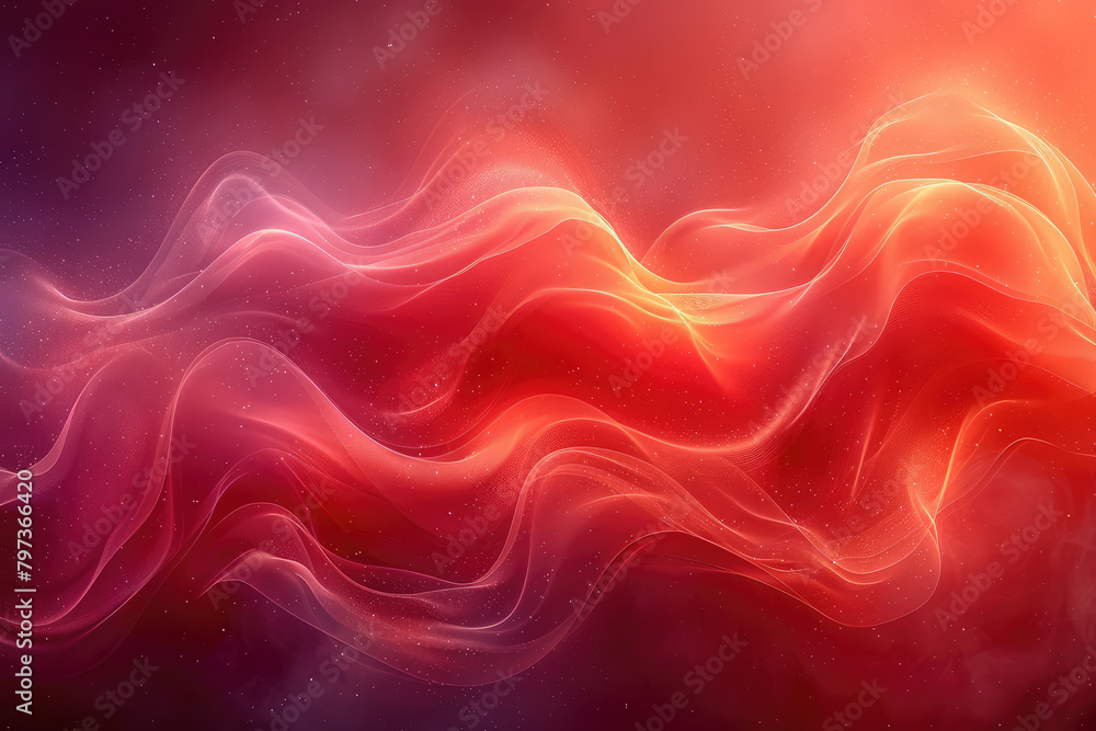 Red silk waves, digital art style, high resolution, professional photograph, light background. Created with Ai