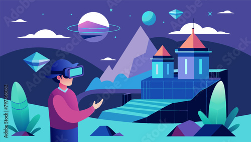 A virtual reality landscape where users can design and explore their own architectural creations guided by their neural feedback..