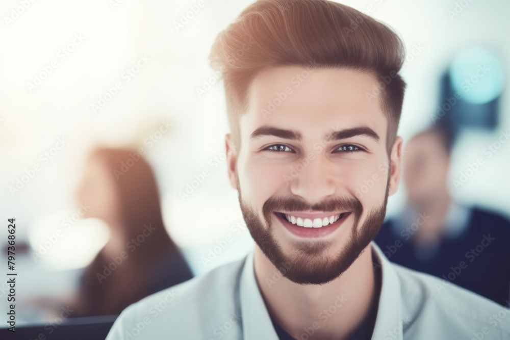 Obraz premium a man smiling at camera