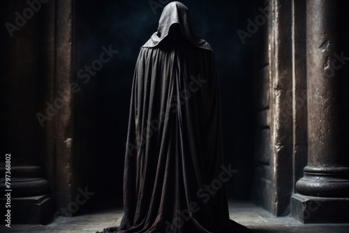 a person wearing a black robe photo