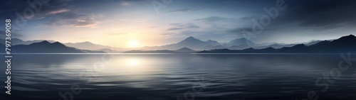 a body of water with mountains in the distance © Balaraw