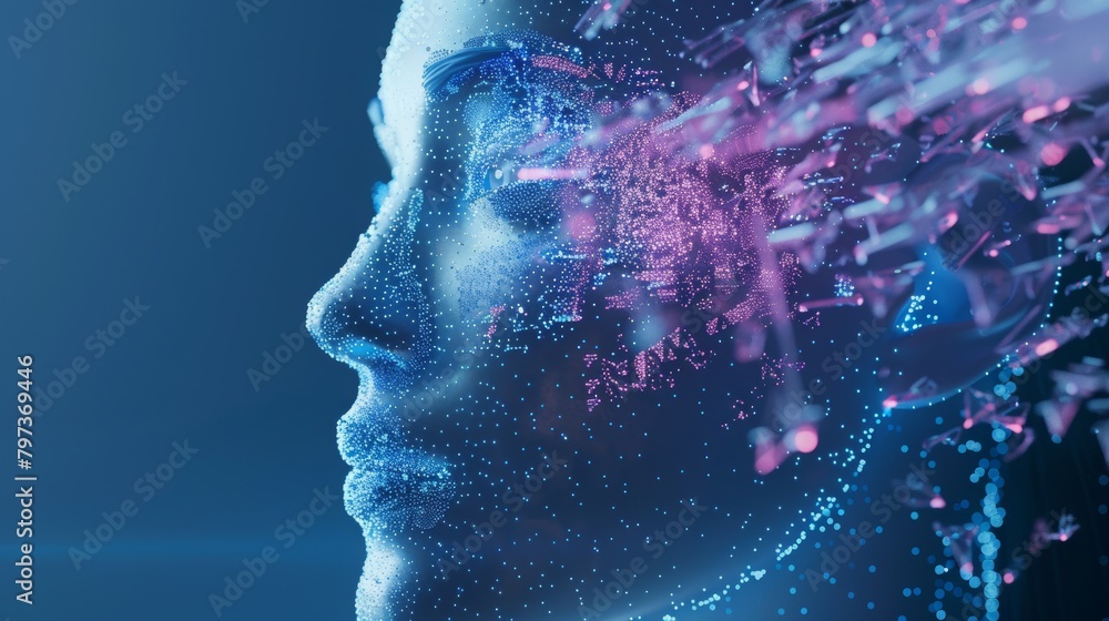 technology, ai, face holography style, 16:9 technology, ai, face holography style, 16:9