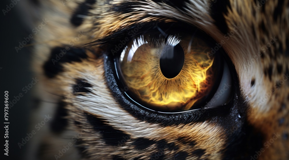 close up of a leopard's eye