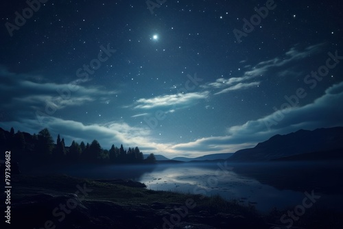 Wallpaper Mural Starry sky landscape astronomy outdoors. Torontodigital.ca