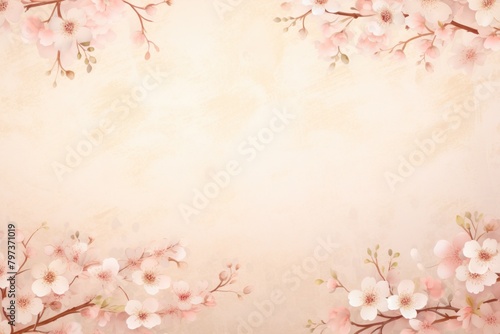 a pink and white flowers on a beige background