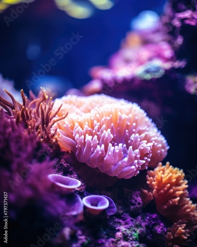 a close up of anemones photo