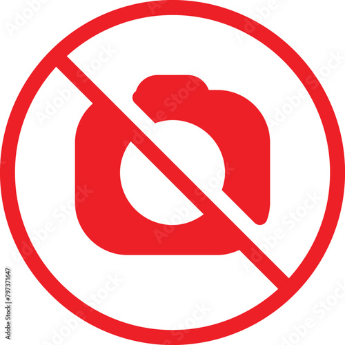 No Camera Icon. No photography icon. No photo icon, No click icon