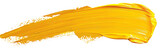 Stroke of yellow paint texture, isolated on transparent background.