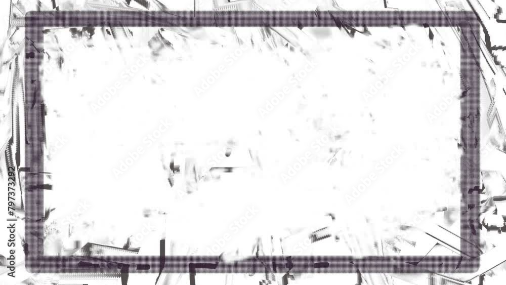 Behind the noisy frame, particles of a dirty background flicker. You can place text or a logo inside the empty area. Behind the noisy frame, particles of a dirty background flicker. You can place text or a logo inside the empty area.