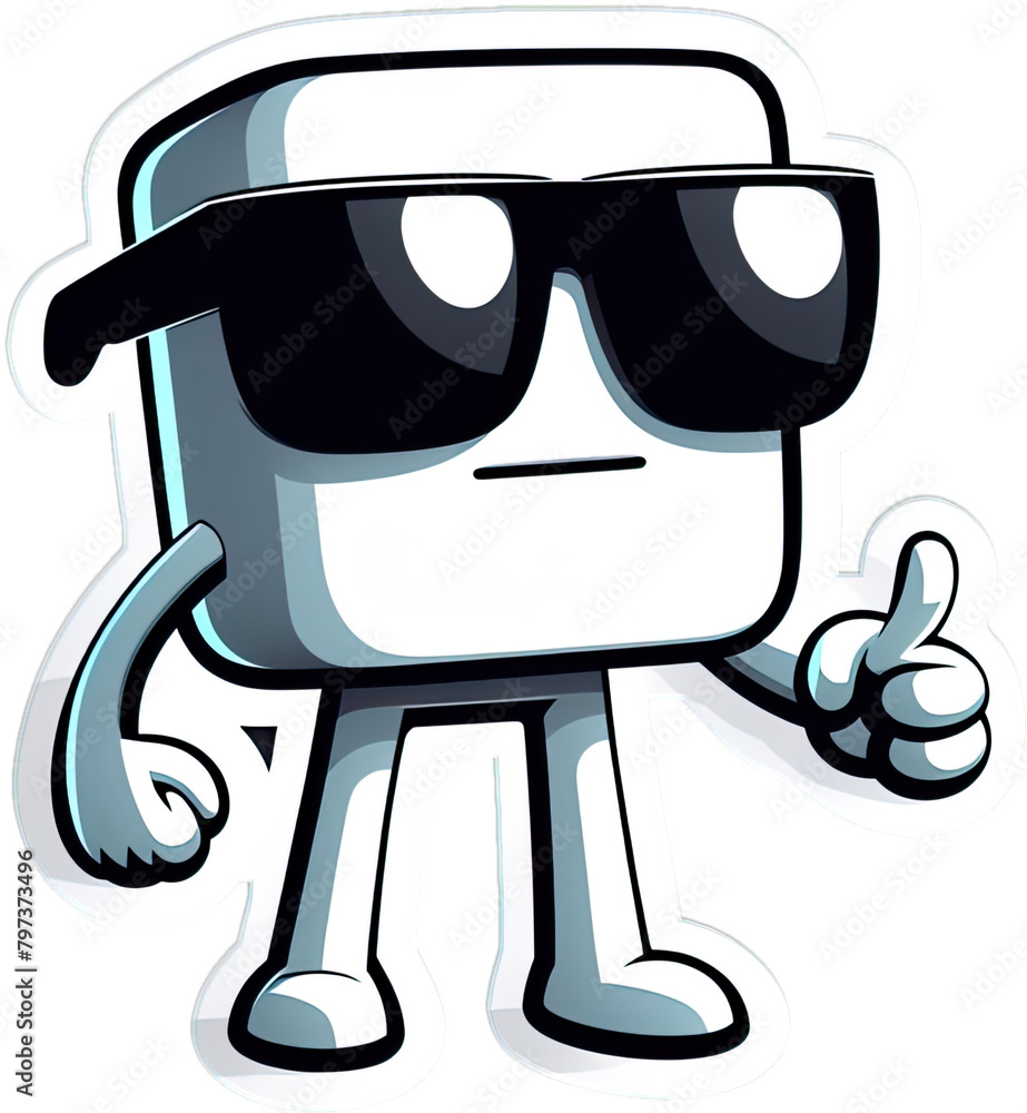 Fototapeta premium Eine minimalistische coole Vektor-Comicfigur als Sticker