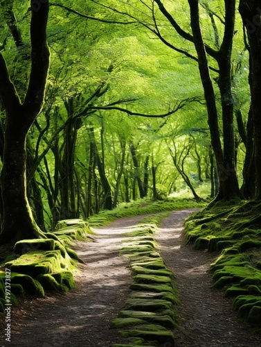 a path through a forest photo