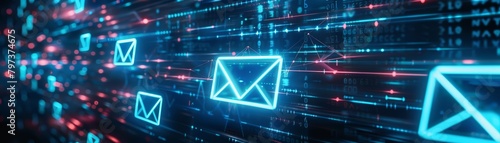 Email marketing strategies are finetuned using advanced analytics, contributing to effective product differentiation and profitability analysis, close up business hitech concept