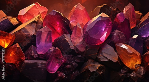 a group of colorful crystals photo